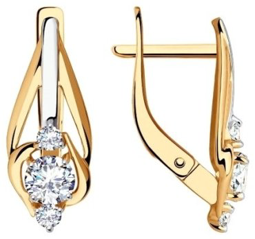 Серьги SOKOLOV 028951 вес 2.25 г золото, фианит купить,250953