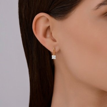 Серьги Diamant 51-120-02822-1_s вес 2.48 г золото, фианит купить,319000