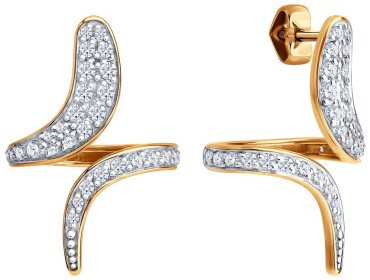 Серьги Diamant 51-122-02967-1 вес 3.56 г золото, фианит купить,289196