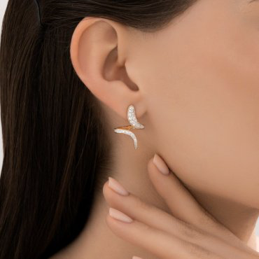 Серьги Diamant 51-122-02967-1 вес 3.56 г золото, фианит купить,289196