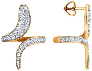 Серьги Diamant 51-122-02967-1 вес 3.56 г золото, фианит купить,289196
