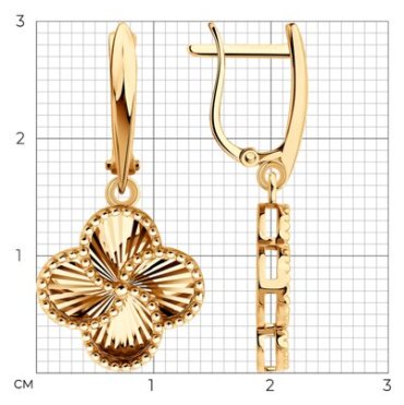 Серьги Diamant 51-121-02970-1 вес 3.68 г золото, без вставок купить,NaN