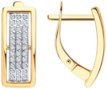 Серьги Diamant 51-120-02814-1 вес 3.56 г золото, фианит купить,283197