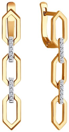 Серьги SOKOLOV 0200359 вес 3.76 г золото, фианит купить,299877