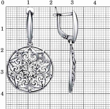 Серьги Красная пресня 33014474 вес 7.2 г серебро, без вставок купить,27524