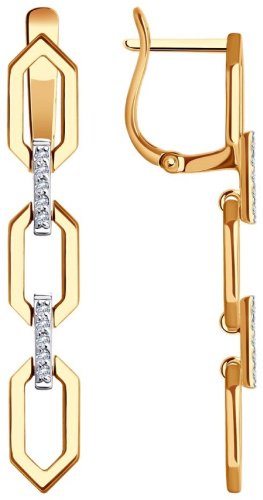 Серьги SOKOLOV 0200359 вес 3.76 г золото, фианит купить,299877