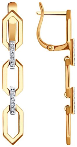 Серьги SOKOLOV 0200359 вес 3.76 г золото, фианит купить,299877