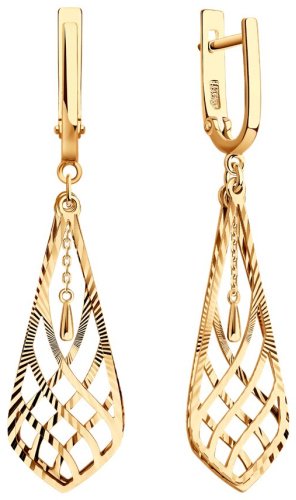 Серьги Diamant 51-121-02840-1 вес 2.94 г золото, без вставок купить,299348