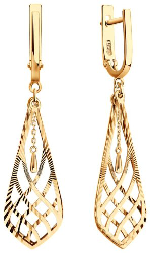 Серьги Diamant 51-121-02840-1 вес 2.94 г золото, без вставок купить,299348