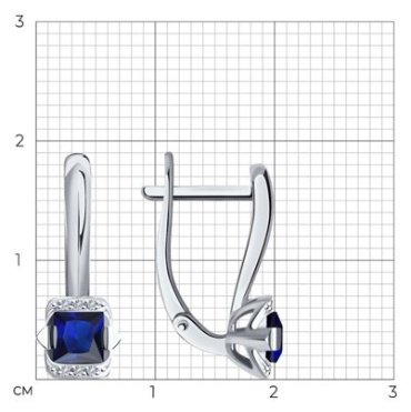 Серьги SOKOLOV 2021020 вес 2.85 г золото, бриллиант, сапфир купить,600499