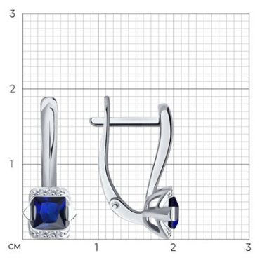 Серьги SOKOLOV 2021020 вес 2.85 г золото, бриллиант, сапфир купить,600499