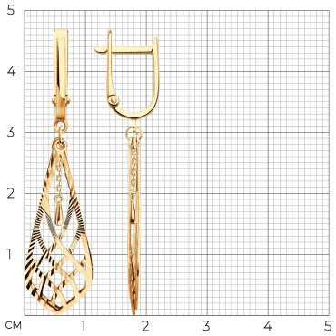 Серьги Diamant 51-121-02840-1 вес 2.94 г золото, без вставок купить,299348