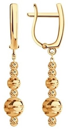 Серьги Diamant 51-121-01163-1 вес 3.04 г золото, без вставок купить,343085