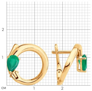 Серьги Diamant 51-320-02910-1 вес 3.53 г золото, агат купить,311648