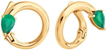 Серьги Diamant 51-320-02910-1 вес 3.53 г золото, агат купить,311648