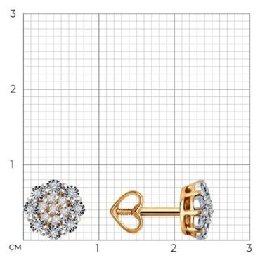 Пусеты Diamant 51-222-02059-1 вес 1.78 г золото, бриллиант купить,580602