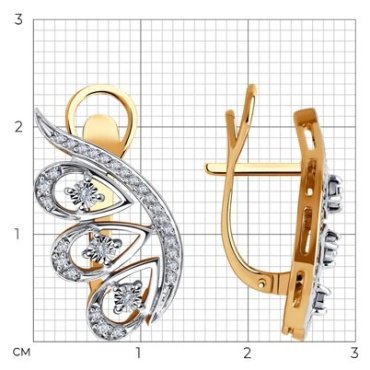 Серьги SOKOLOV 1021569 вес 5.34 г золото, бриллиант купить,855600
