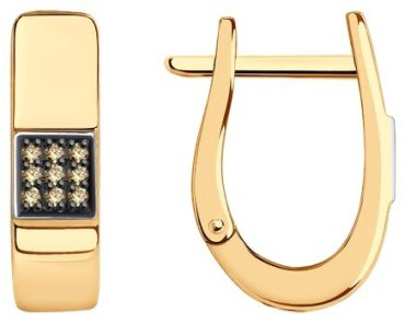Серьги Diamant 51-220-01461-3 вес 2.31 г золото, бриллиант купить,498443
