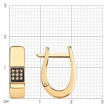Серьги Diamant 51-220-01461-3 вес 2.31 г золото, бриллиант купить,498443