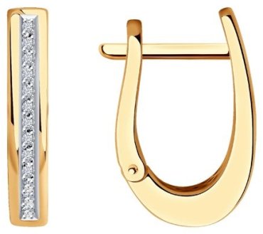 Серьги Diamant 51-220-01356-2 вес 2.36 г золото, бриллиант купить,455258