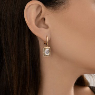 Серьги Diamant 51-321-02962-1_s вес 5.16 г золото, фианит, горный хрусталь купить,449871