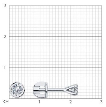 Пусеты SOKOLOV 1021786-3 вес 1.22 г золото, бриллиант купить,845721