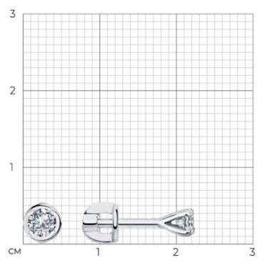 Пусеты SOKOLOV 1021786-3 вес 1.22 г золото, бриллиант купить,845721