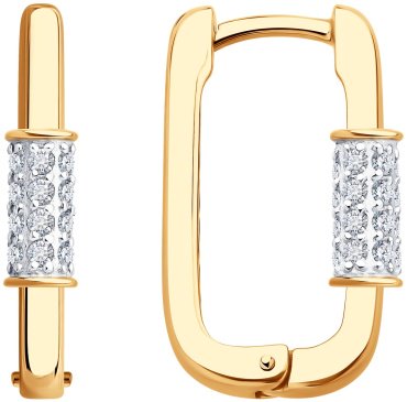 Серьги Diamant 51-120-02928-1 вес 3.5 г золото, фианит купить,299845