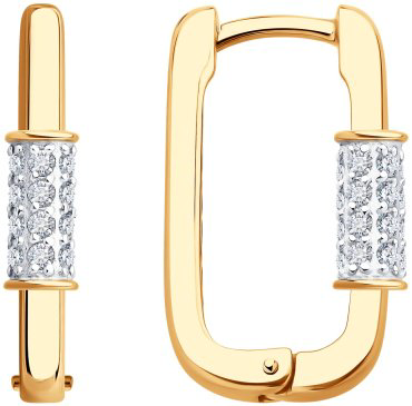 Серьги Diamant 51-120-02928-1 вес 3.5 г золото, фианит купить,299845