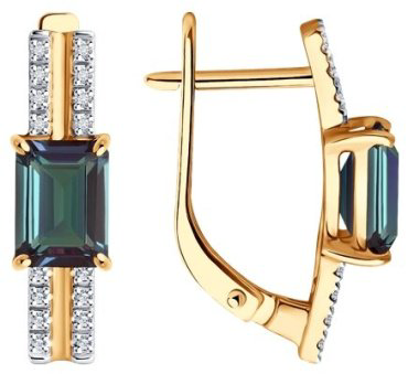 Серьги Diamant 51-220-02342-1 вес 3.16 г золото, бриллиант купить,627492