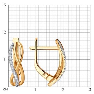 Серьги Diamant 51-220-01896-1 вес 2.73 г золото, бриллиант купить,395897