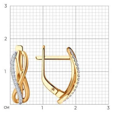 Серьги Diamant 51-220-01896-1 вес 2.73 г золото, бриллиант купить,395897