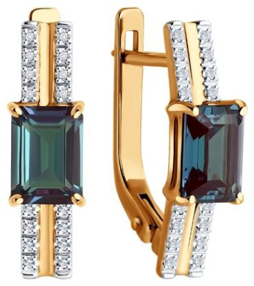 Серьги Diamant 51-220-02342-1 вес 3.16 г золото, бриллиант купить,627492