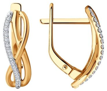 Серьги Diamant 51-220-01896-1 вес 2.73 г золото, бриллиант купить,395897