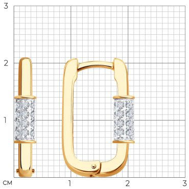 Серьги Diamant 51-120-02928-1 вес 3.5 г золото, фианит купить,299845