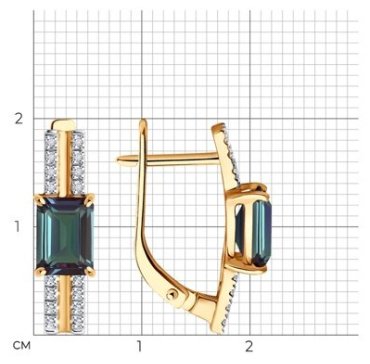 Серьги Diamant 51-220-02342-1 вес 3.16 г золото, бриллиант купить,627492