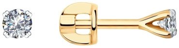 Серьги SOKOLOV 1021786 вес 1.24 г золото, бриллиант купить,836044