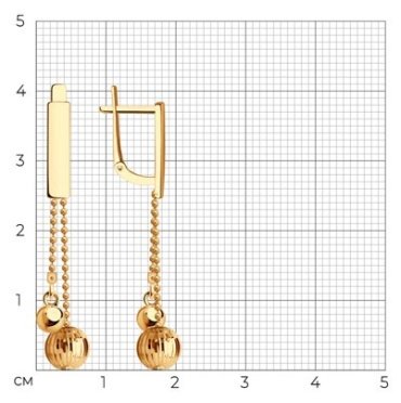 Серьги Diamant 51-121-01537-1 вес 3.63 г золото, без вставок купить,311295