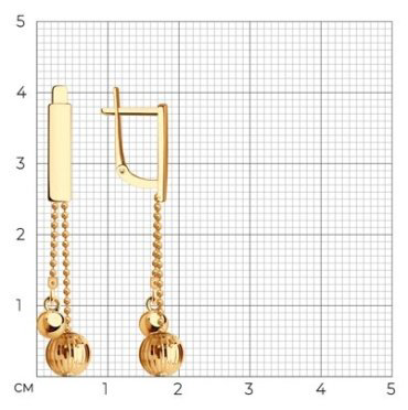 Серьги Diamant 51-121-01537-1 вес 3.63 г золото, без вставок купить,311295