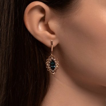 Серьги Diamant 51-321-02468-2 вес 5.9 г золото, топаз купить,468180
