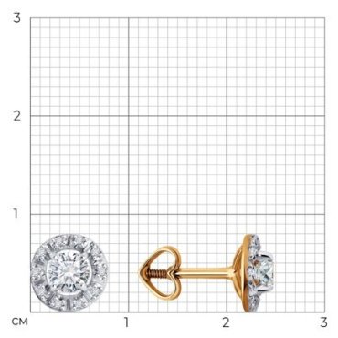 Пусеты Diamant 51-222-02422-1 вес 1.44 г золото, бриллиант купить,1543036
