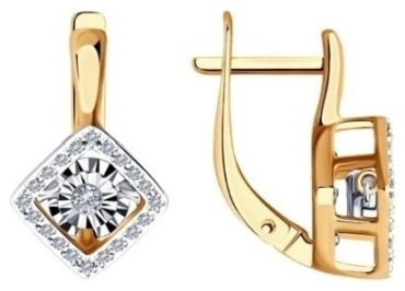 Серьги Diamant 51-220-01265-1 вес 3.9 г золото, бриллиант купить,592575