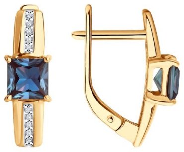 Серьги Diamant 51-220-02379-1 вес 3.01 г золото, бриллиант купить,1148613