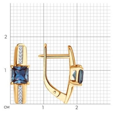 Серьги Diamant 51-220-02379-1 вес 3.01 г золото, бриллиант купить,1148613