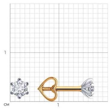 Пусеты Diamant 51-222-01780-1 вес 0.78 г золото, бриллиант купить,789807