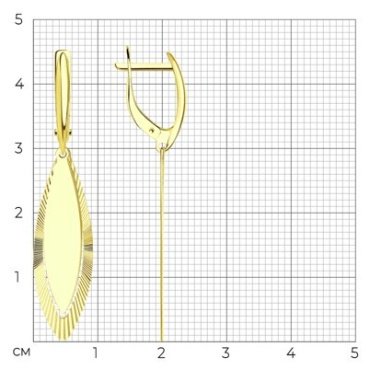 Серьги Diamant 53-121-01055-1 вес 3.06 г золото, без вставок купить,302670