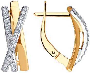 Серьги Diamant 51-120-02161-1 вес 3.91 г золото, фианит купить,312949