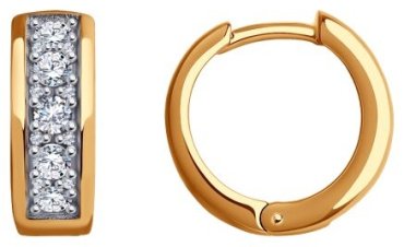 Серьги Diamant 51-120-02052-1 вес 6.31 г золото, фианит купить,522058