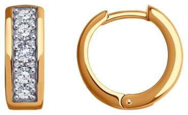 Серьги Diamant 51-120-02052-1 вес 6.31 г золото, фианит купить,522058