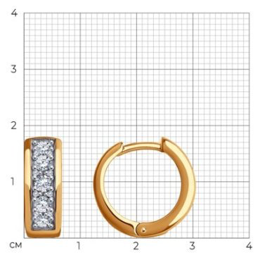 Серьги Diamant 51-120-02052-1 вес 6.31 г золото, фианит купить,522058